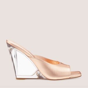 NEW Stuart Weitzman SOLD OUT Lucite Wedge- 9 Rose Gold